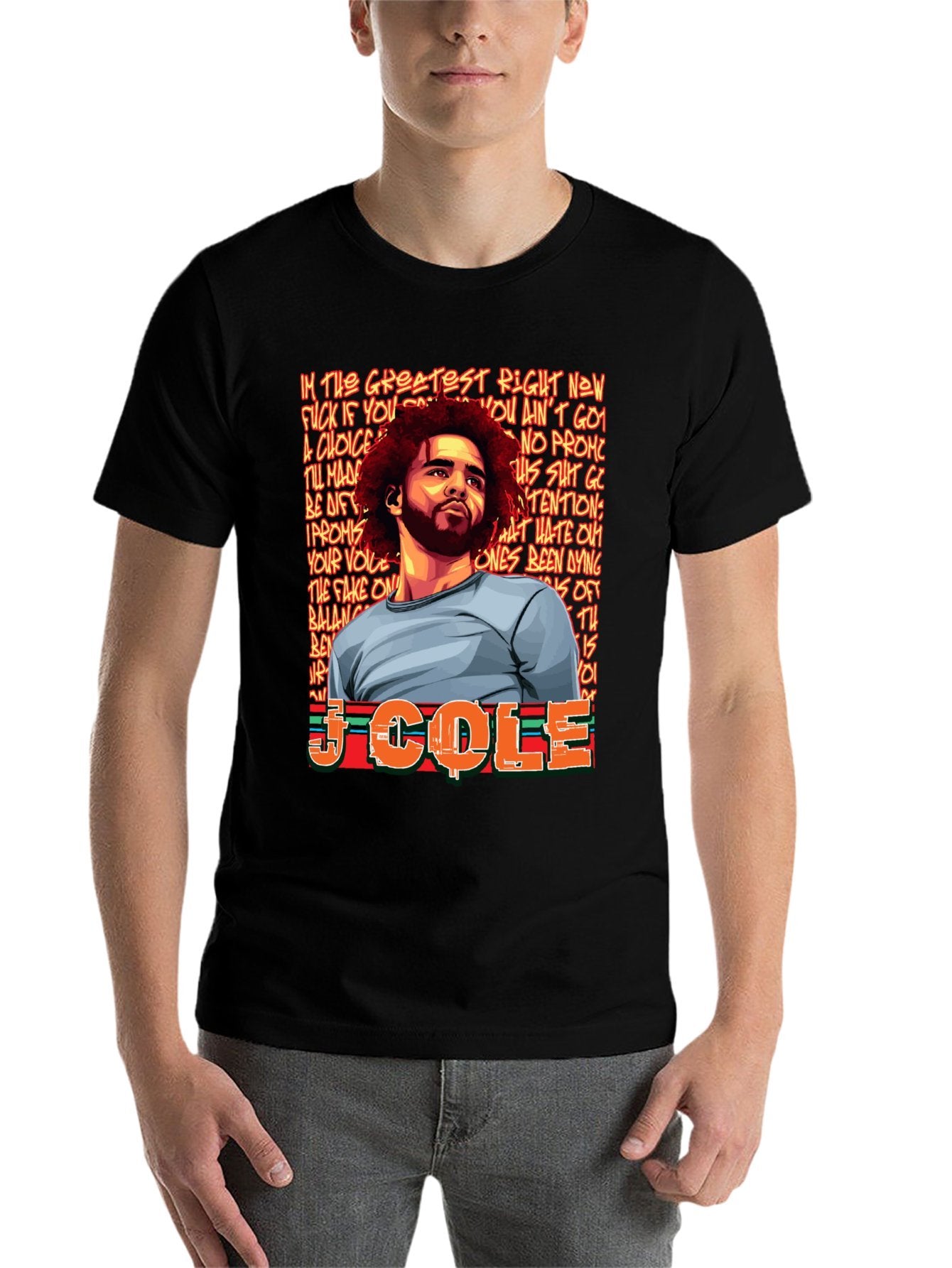 Music Unisex Cotton T-Shirt with Front Heat Transfer Print Xbbxy8gh6cvm