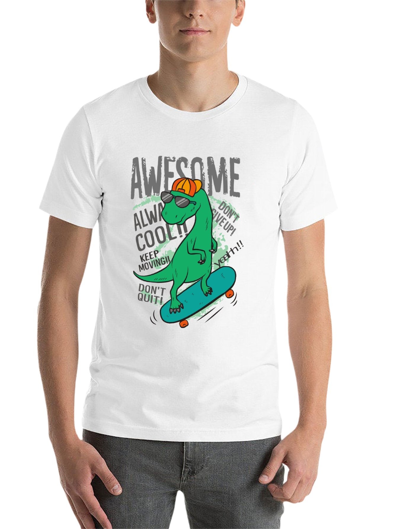 Funny Animals Unisex Cotton T-Shirt with Front Heat Transfer Print Xg2wds685qxg