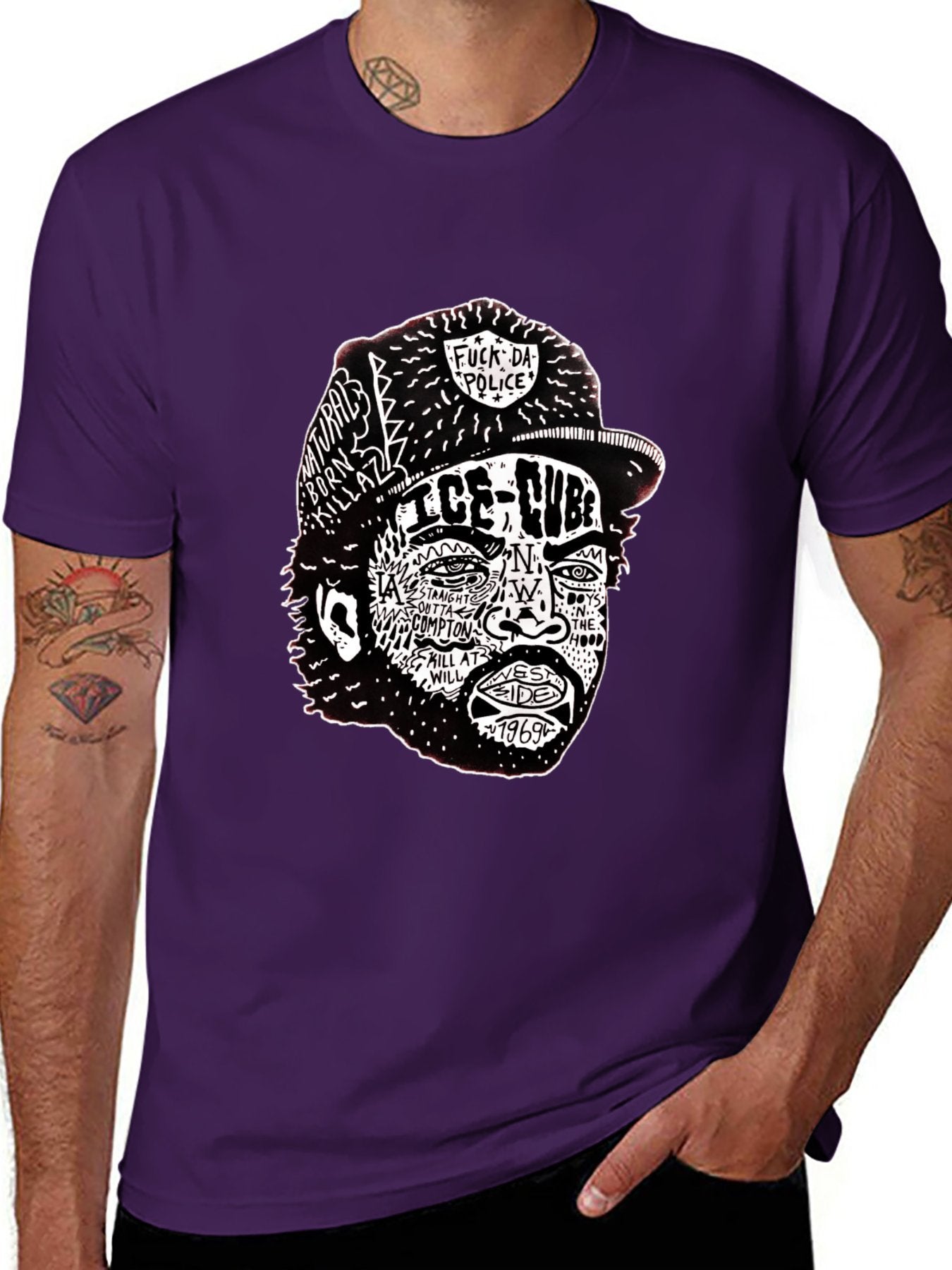 Music Unisex Cotton T-Shirt with Front Heat Transfer Print Xbb95q7ftsr1