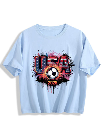 World Cup 2026 Women's Crop Top T-Shirt USA