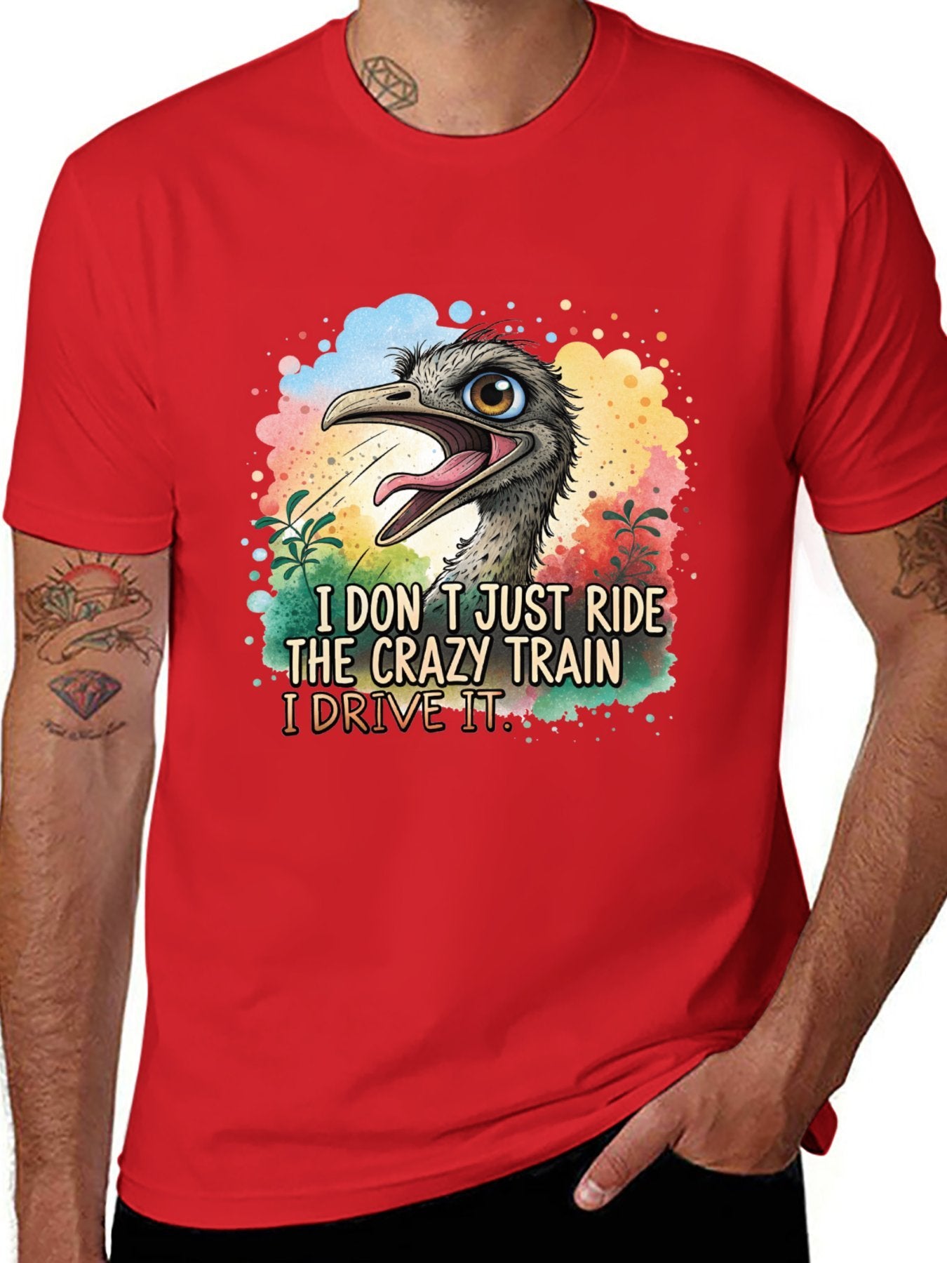 Funny Animals Unisex Cotton T-Shirt with Front Heat Transfer Print Xg2wdsghu3oc