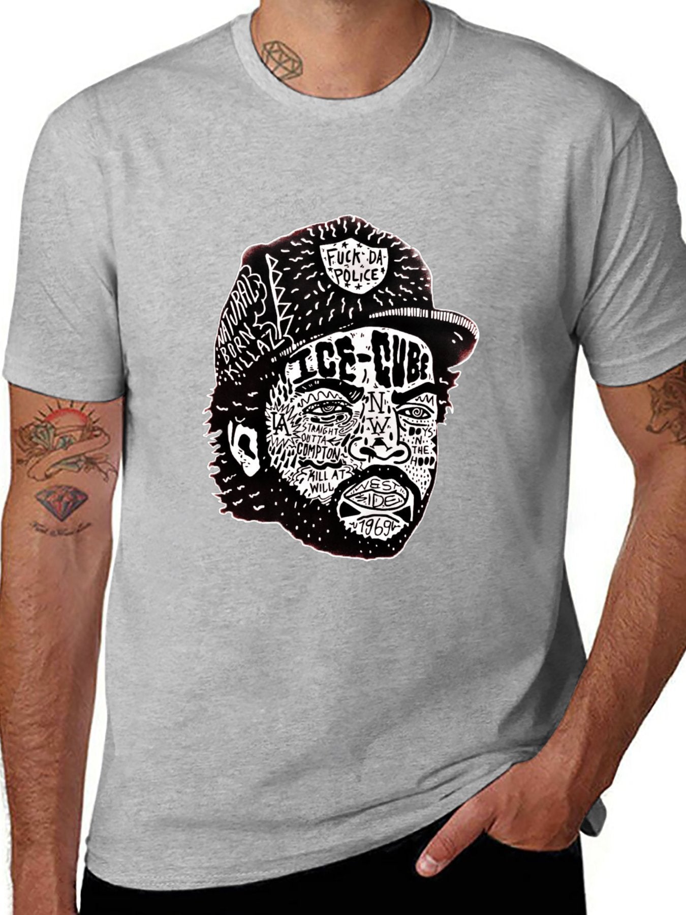 Music Unisex Cotton T-Shirt with Front Heat Transfer Print Xbb95q7ftsr1