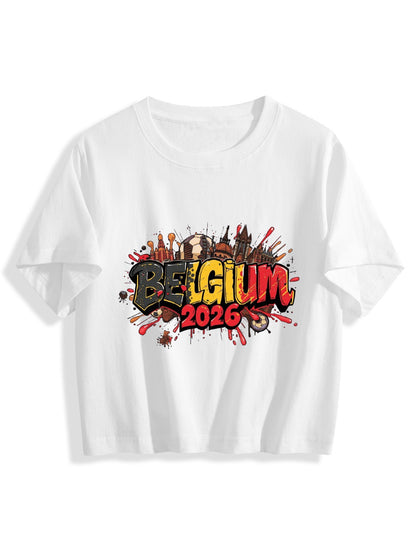 World Cup 2026 Women's Crop Top T-Shirt Belgium