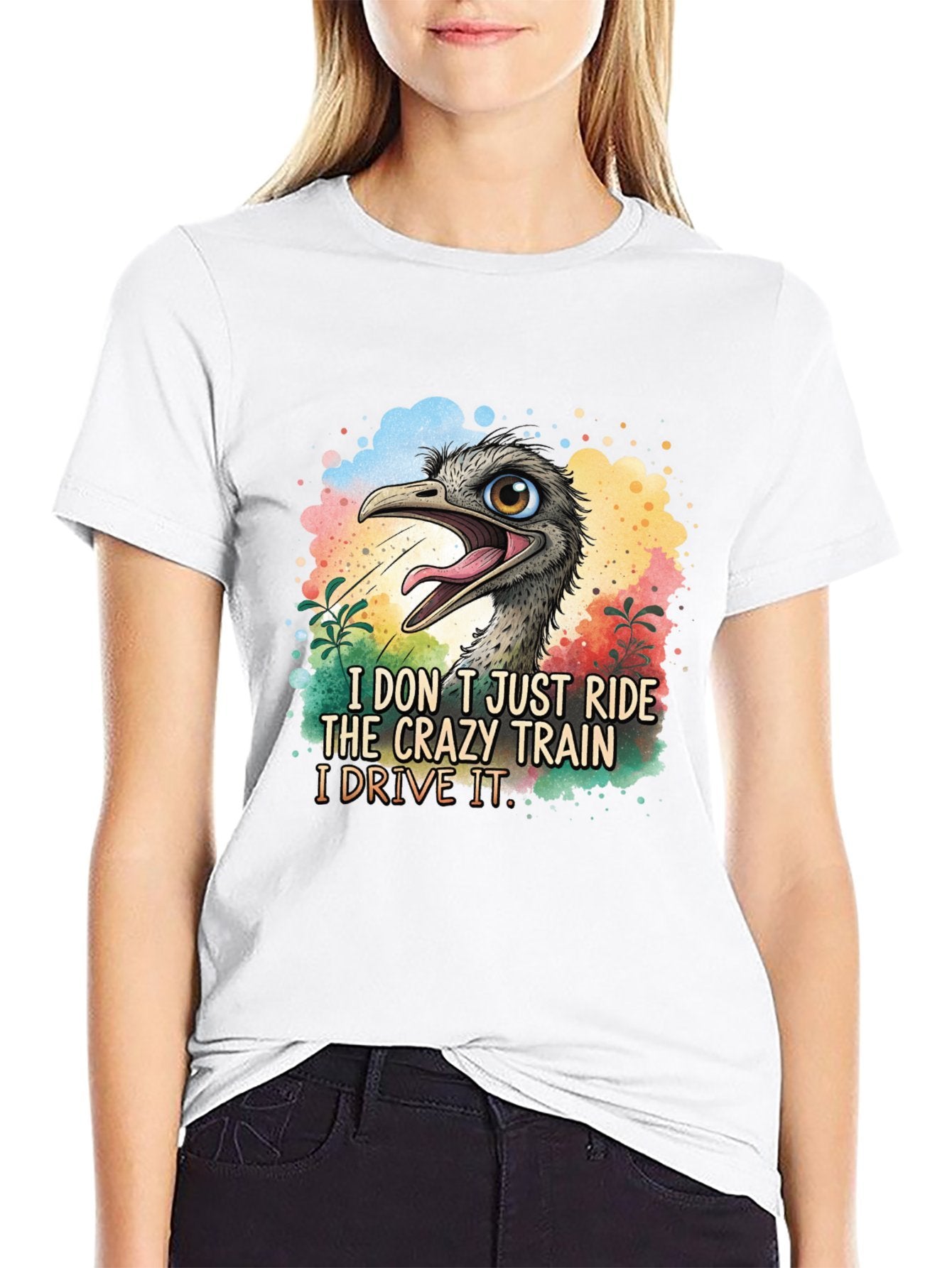 Funny Animals Unisex Cotton T-Shirt with Front Heat Transfer Print Xg2wdsghu3oc