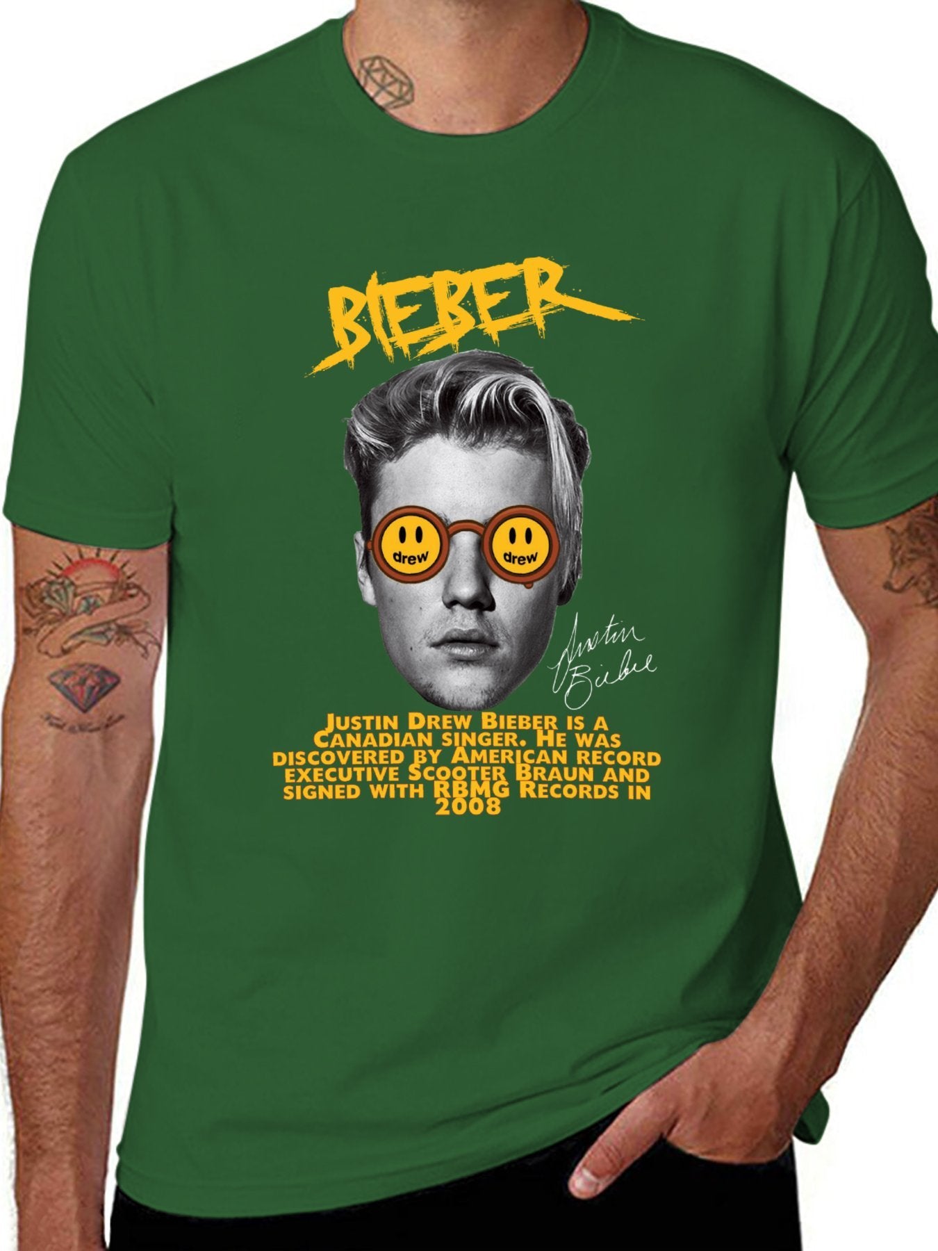 Music Unisex Cotton T-Shirt with Front Heat Transfer Print Xbbxo2q4v5ye
