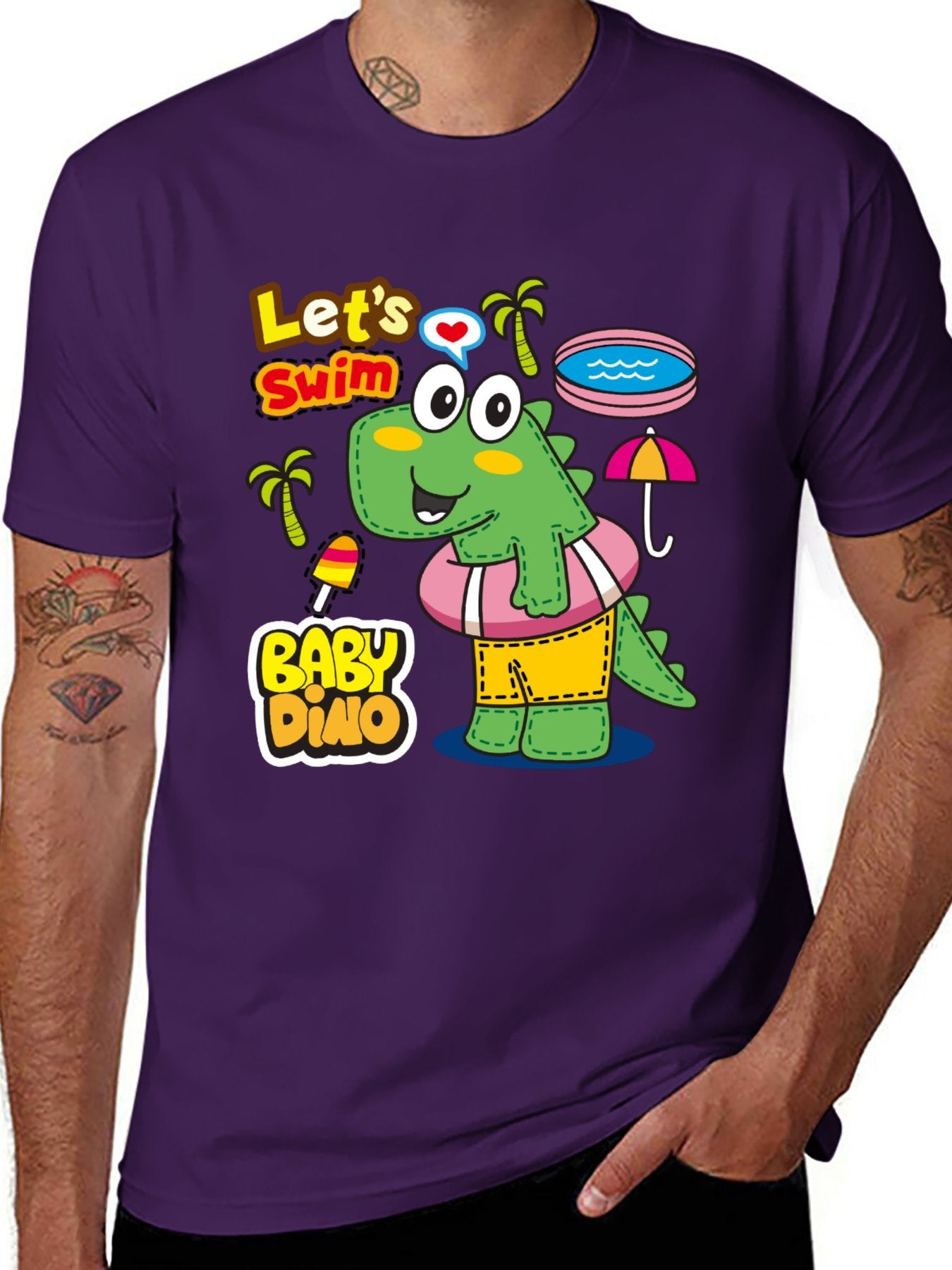 Funny Animals Unisex Cotton T-Shirt with Front Heat Transfer Print Xg2wdsblkl61