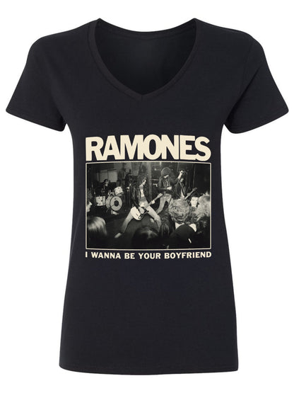 V-neck Women's Cotton T-shirt ROMONES