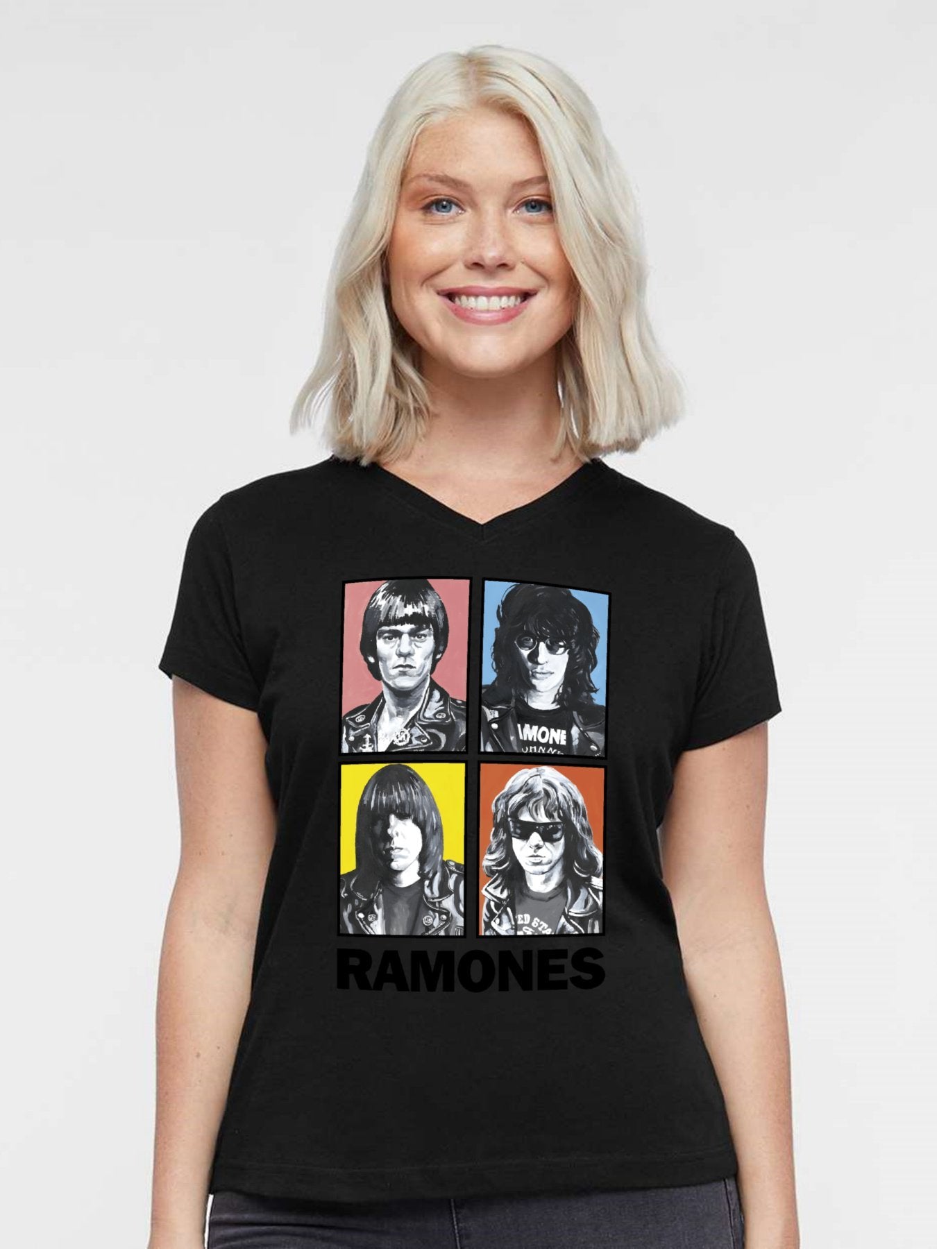 V-neck Women's Cotton T-shirt ROMONES3