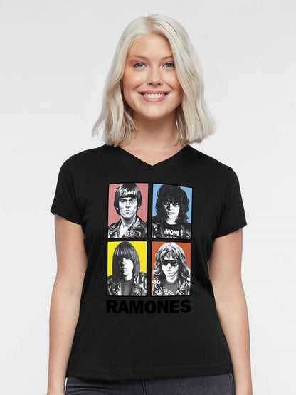 V-neck Women's Cotton T-shirt ROMONES3