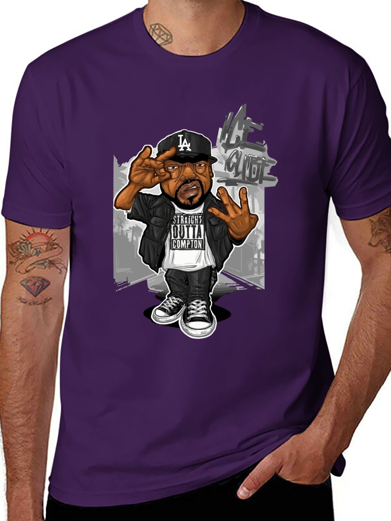 Music Unisex Cotton T-Shirt with Front Heat Transfer Print Xbbxy2c3evwc
