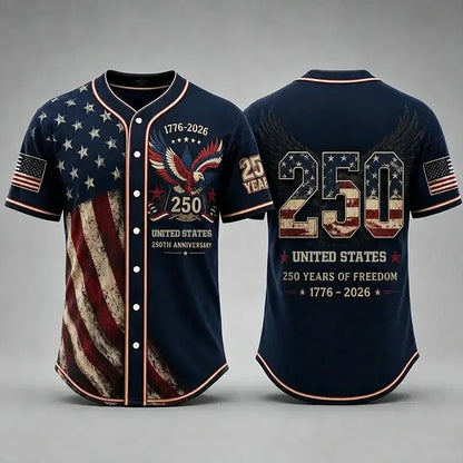 USA 250th Anniversary Baseball 1776-2026 Patriotic Shirt