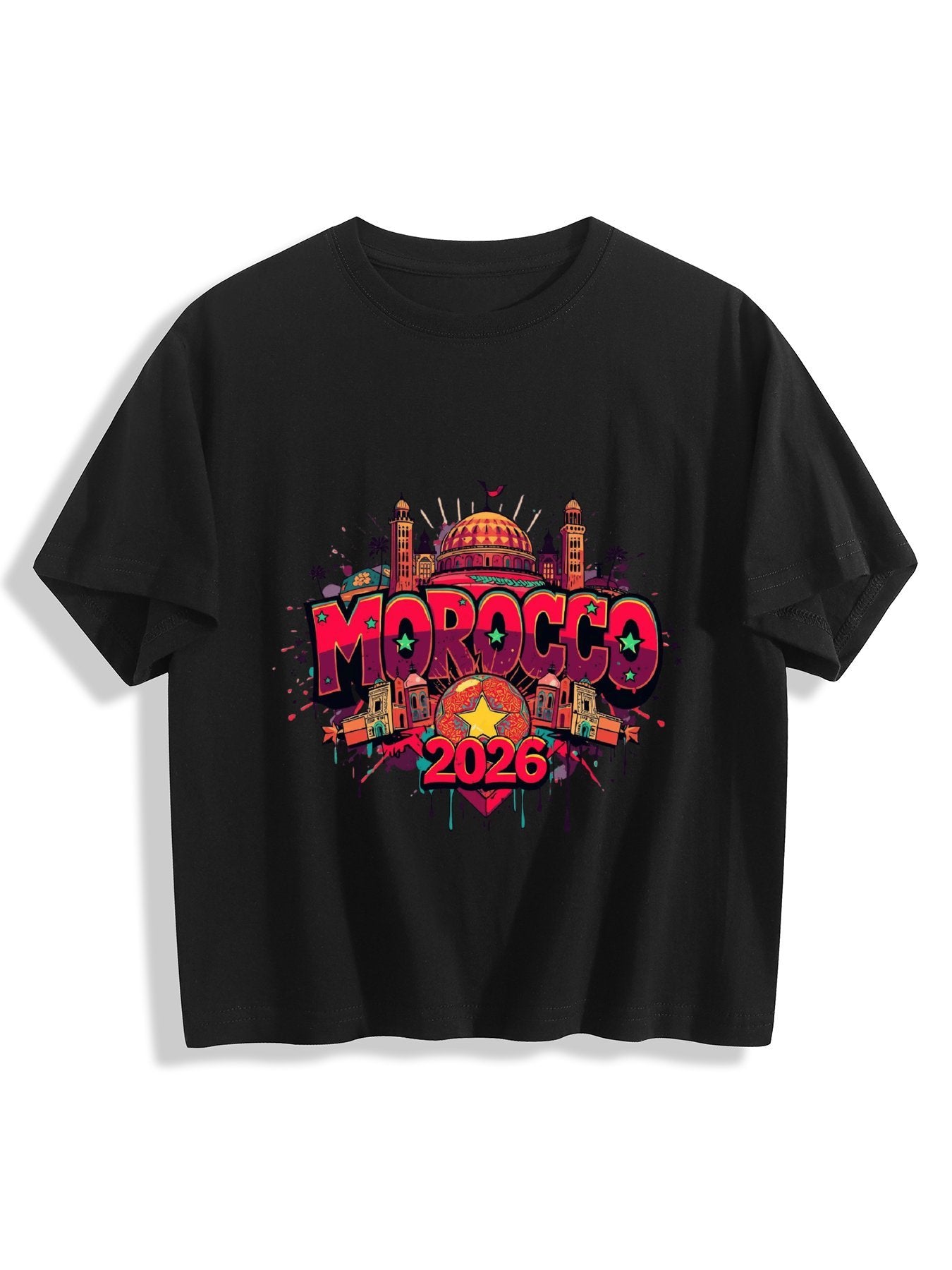 World Cup 2026 Women's Crop Top T-Shirt Morocco
