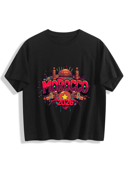 World Cup 2026 Women's Crop Top T-Shirt Morocco
