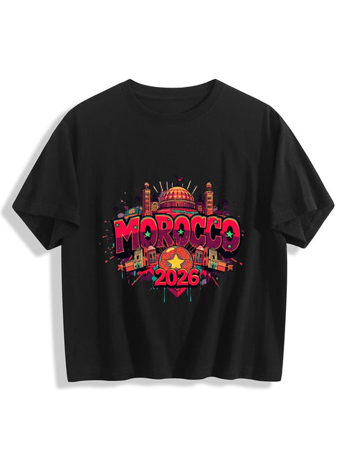 World Cup 2026 Women's Crop Top T-Shirt Morocco