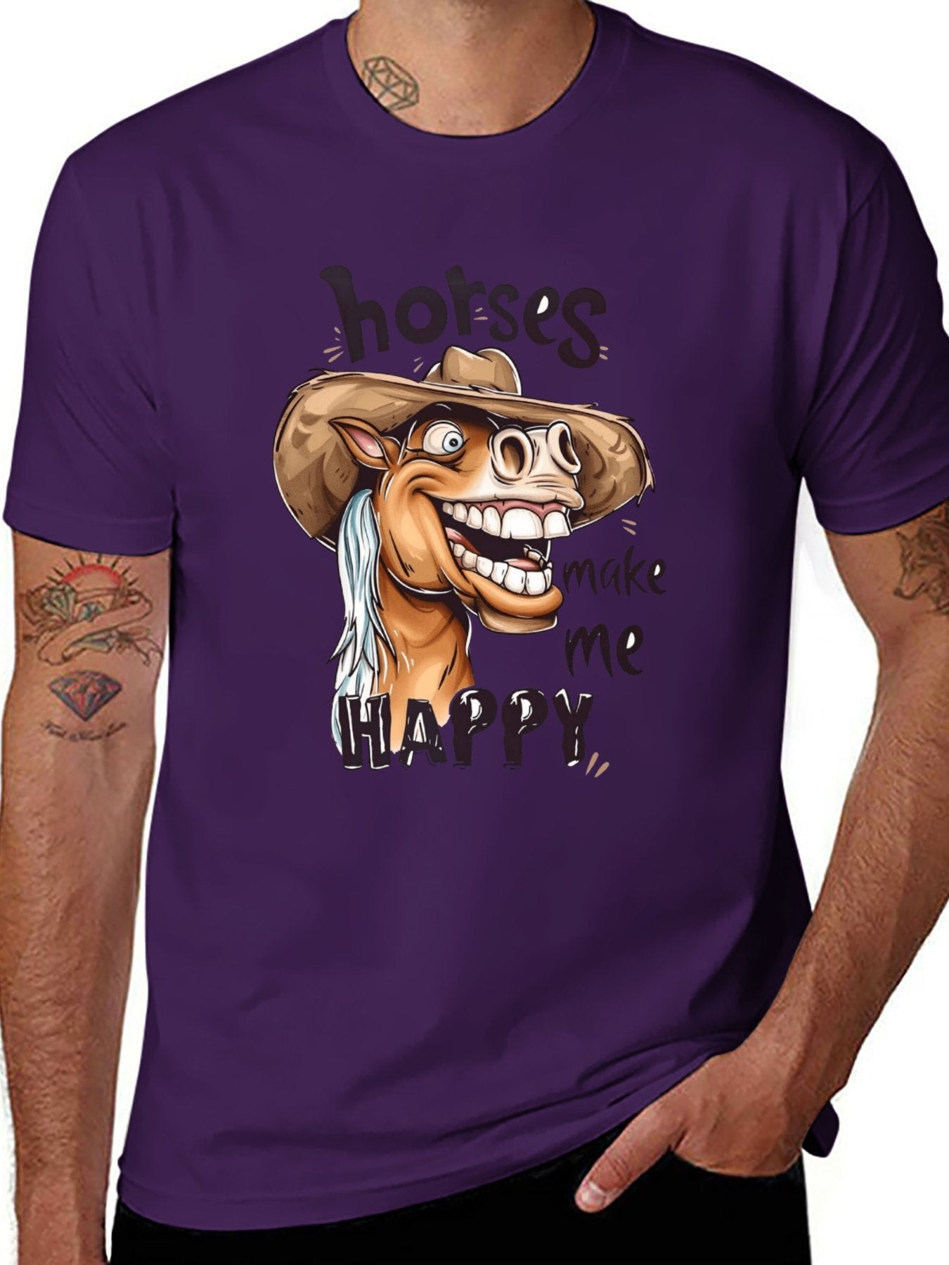 Funny Animals Unisex Cotton T-Shirt with Front Heat Transfer Print Xg2wd2lpy0g1